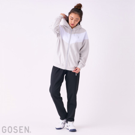 L Brushed-Lining Stretch Zip-Up Hoodie
