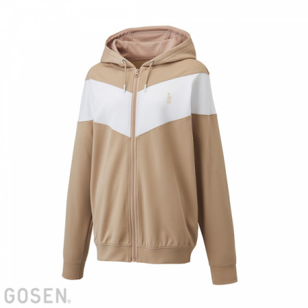 L Brushed-Lining Stretch Zip-Up Hoodie